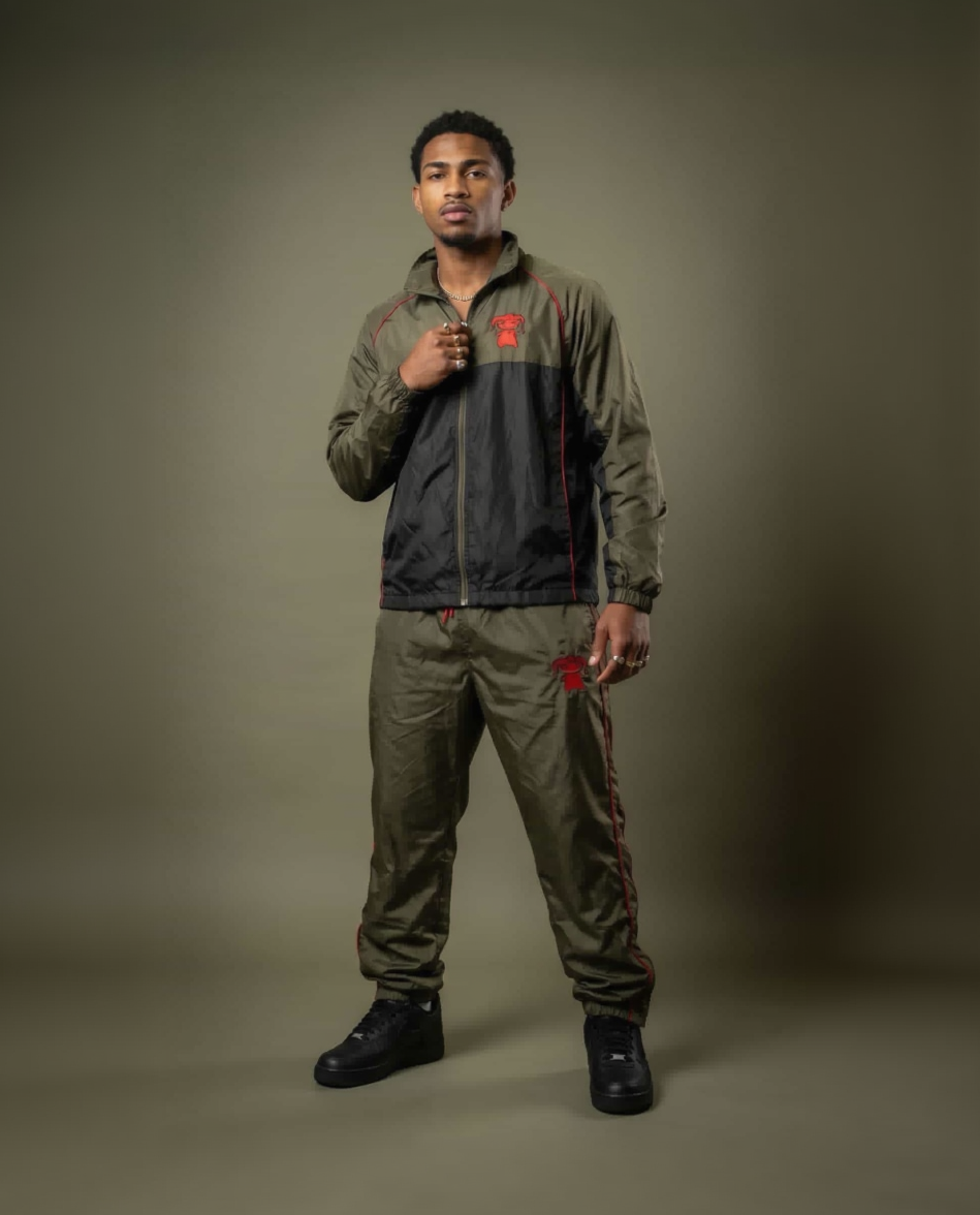 Olive Green and Black tracksuit