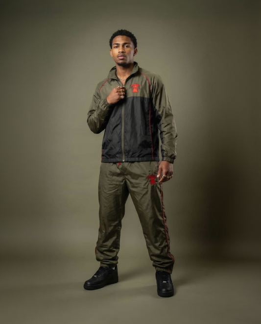 Olive Green and Black tracksuit