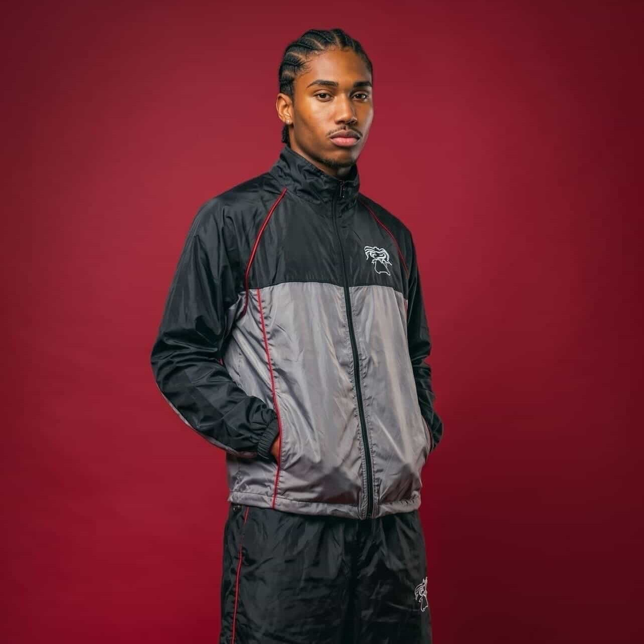 Black and grey tracksuit